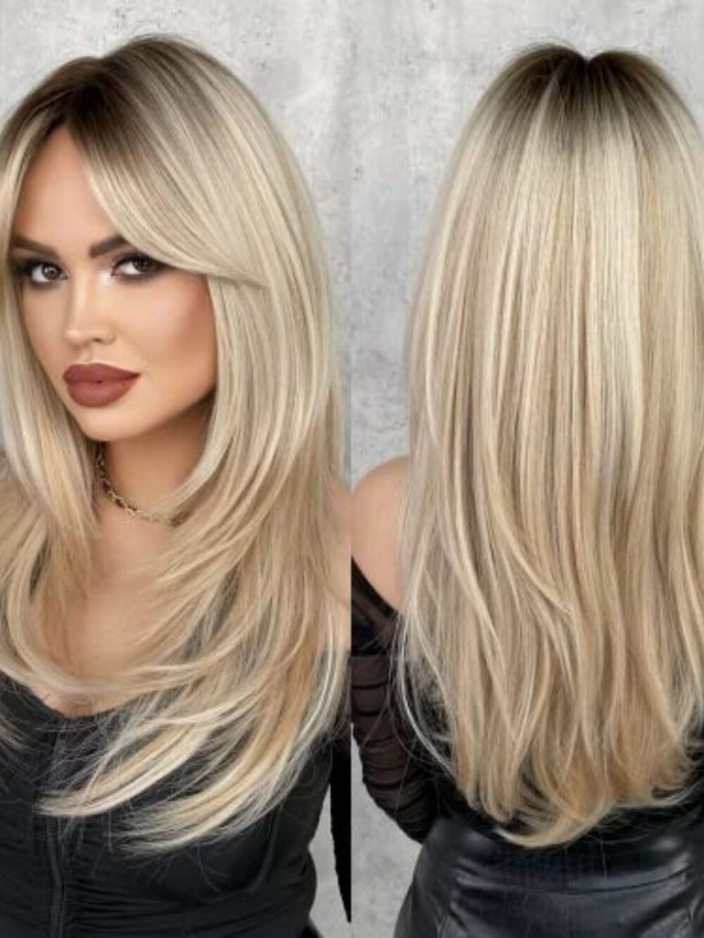 Long Blonde Long Layered Wig with Bangs for Women | Heat Resistant,Fiber,25 Inch